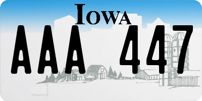 IA license plate AAA447