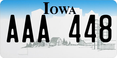 IA license plate AAA448