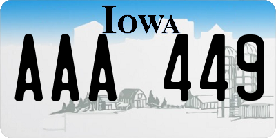 IA license plate AAA449