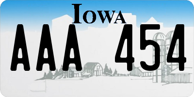 IA license plate AAA454