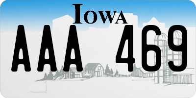 IA license plate AAA469