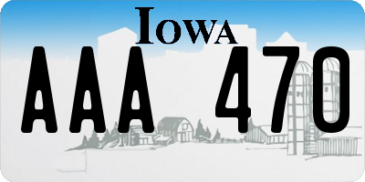 IA license plate AAA470