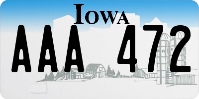 IA license plate AAA472