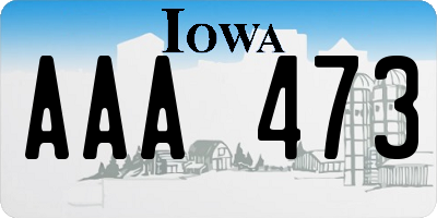 IA license plate AAA473
