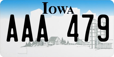 IA license plate AAA479