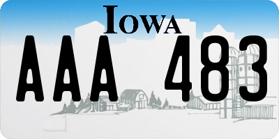 IA license plate AAA483