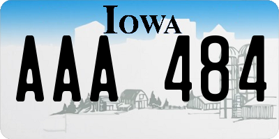 IA license plate AAA484