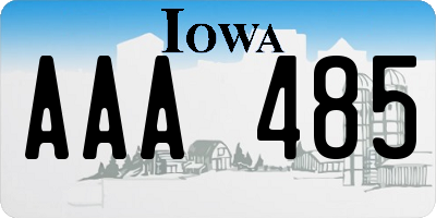 IA license plate AAA485