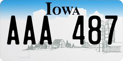 IA license plate AAA487