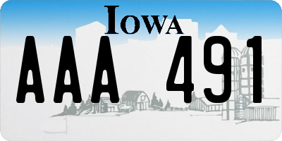 IA license plate AAA491
