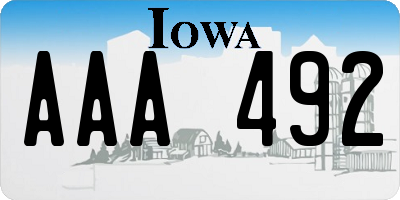 IA license plate AAA492