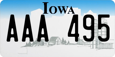 IA license plate AAA495