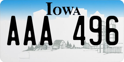 IA license plate AAA496