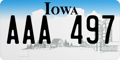 IA license plate AAA497