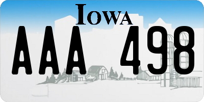 IA license plate AAA498