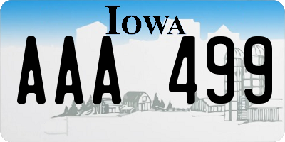 IA license plate AAA499