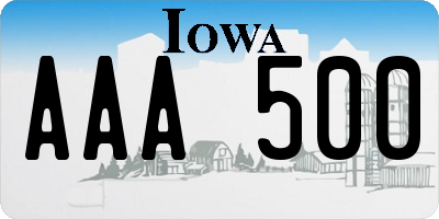 IA license plate AAA500