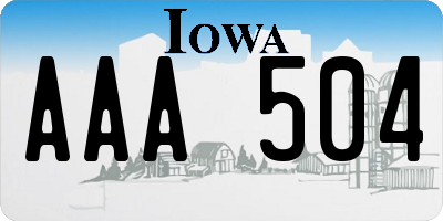 IA license plate AAA504