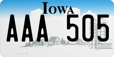 IA license plate AAA505