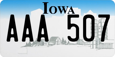 IA license plate AAA507