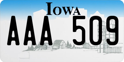 IA license plate AAA509