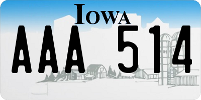 IA license plate AAA514