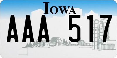 IA license plate AAA517