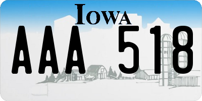 IA license plate AAA518