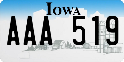 IA license plate AAA519