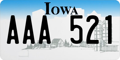 IA license plate AAA521