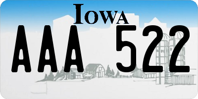 IA license plate AAA522