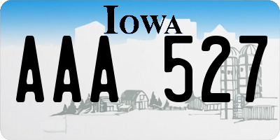 IA license plate AAA527