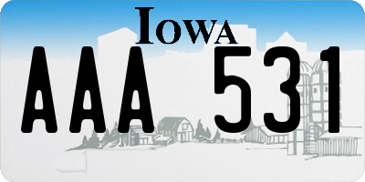 IA license plate AAA531