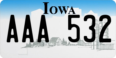 IA license plate AAA532