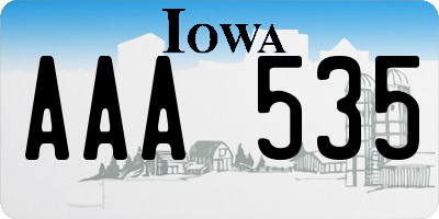 IA license plate AAA535