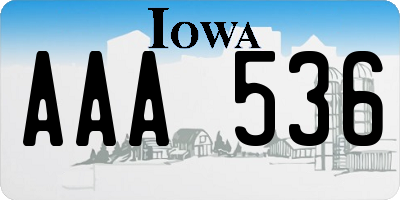 IA license plate AAA536