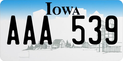 IA license plate AAA539