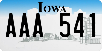 IA license plate AAA541