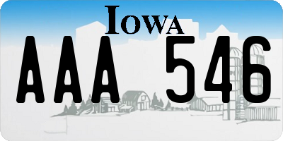 IA license plate AAA546