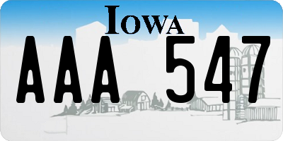 IA license plate AAA547