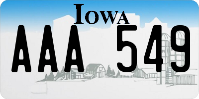 IA license plate AAA549