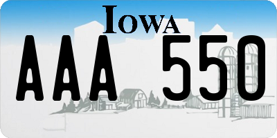 IA license plate AAA550