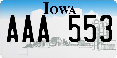 IA license plate AAA553