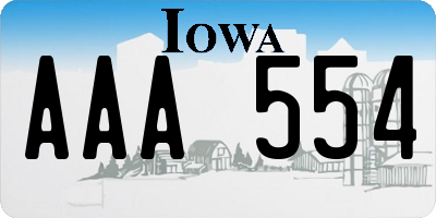 IA license plate AAA554