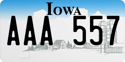 IA license plate AAA557