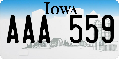 IA license plate AAA559