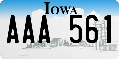 IA license plate AAA561