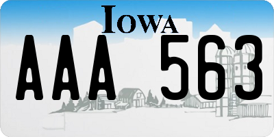 IA license plate AAA563