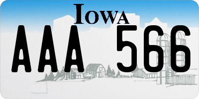 IA license plate AAA566