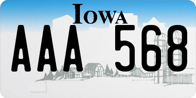 IA license plate AAA568